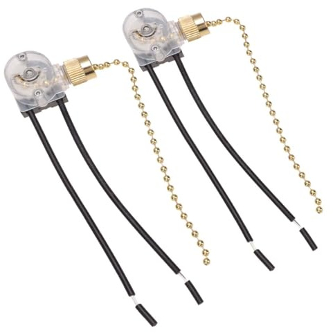Zerodeko Lot de 2 Chaînettes de Commande Bronze pour Ventilateur et Lampe de Plafond Interrupteur à Tirage 2 Positions Accessoire Compatible pour Maison Bureau et École Chaîne Légère