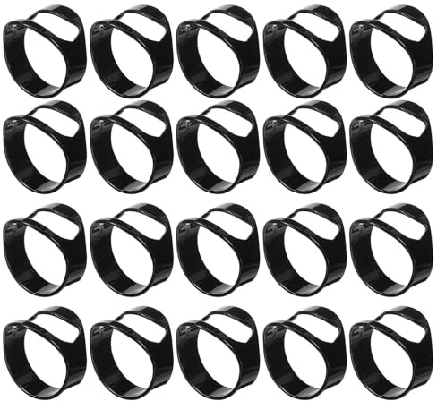 POPETPOP Anillo Abrebotellas de Acero Inoxidable Negro, 20 Unidades, Abridor Manual para Botellas de Cerveza y Refrescos, Accesorio Compacto para Fiesta, Hogar y Viaje