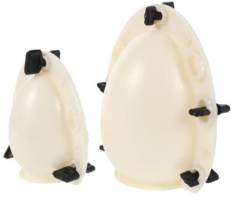 Toyvian Moldes para Huevos de Pascua de Plástico Beige 2 Piezas para Hacer Huevos de Chocolate Huecos Duraderos para Celebraciones y Fiestas Familiares