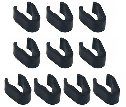 Generisch 10 clip per cavi microfono, in plastica nera, clip per cavi professionali Studio Vocal Link per supporto e fissaggi, morsetti per cavi audio per supporto microfono