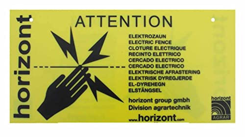 horizont Warnschild Vorsicht Elektrozaun international Set mit 4 Stück