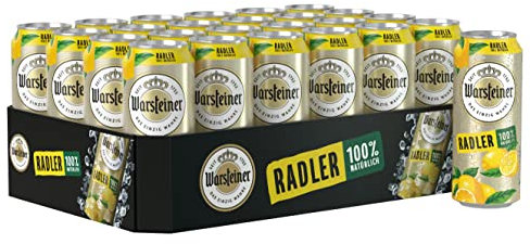 Warsteiner Radler Zitrone, natürliches Biermischgetränk, Dosenbier EINWEG (24 x 0.5 L Dose)