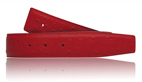 Erdi Ünver Straussenleder Optikin in Rot echt Leder Wendegürtel für Herren & Damen 4cm Breit Gürtel Ledergürtel (90)