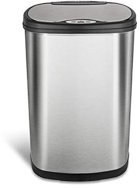 Autobin, 50 litre slim waste bin for indoors, kitchen with automatic motion sensor stainless silver steel auto lid