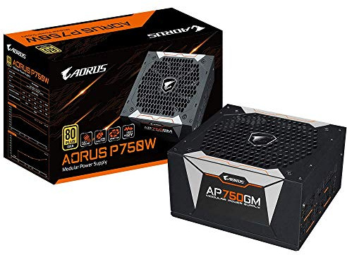 Gigabyte AORUS AP750GM, 750W, 80 Plus Gold Certified, Fully Modular Power Supply - Black