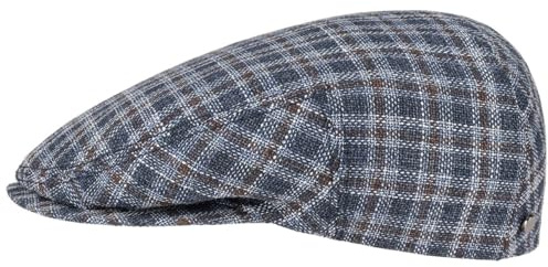 Stetson Kent Cerruti Flatcap Kariertes Design Mehrfarbige Schirmmütze Wolle Seide Handmade in Germany Herren Frühling Sommer