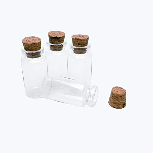 Jarvials Mini Botellas de Vidrio Transparentes Con Corcho - 12pcs 25ml Frascos Vacíos Decorativos Lindos
