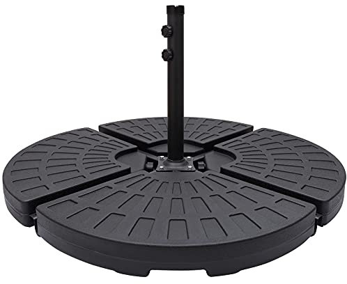 Vivo Technologies 4 Pieces Parasol Base, Cantilever Parasol Base Weights，Water or Sand Fill Umbrella Base for Banana Cantilever Umbrella Parasols