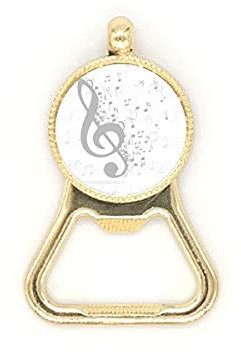 Portachiavi in acciaio inox con chiave di violetto, nota musicale, apribottiglie, apribottiglie, apribottiglie, portachiavi