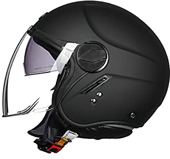 LIONCIANO Motorradhelm, ECE 22.06-zertifizierter halboffener Helm, offener Helm, Moto und Roller, Damen, Erwachsene, Anti-Kratz-Visier
