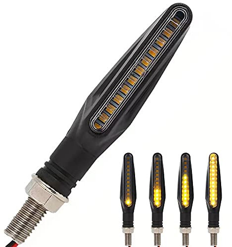Kardne 4 Pcs Motorrad LED Blinker, Lauflicht Laufeffekt, Mini 12 LED Blinker Sequentiell Lauflicht, Universal 12V Lauflichtblinker, Super Hell Wasserdicht Kontrollleuchten Blinkleuchten