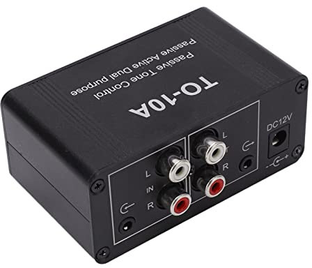 Changor Petit amplificateur de Casque, Mini préamplificateur stéréo NE5532, boîtier en métal pour contrôle du Volume des Graves et des aigus, Compatible avec Les CD