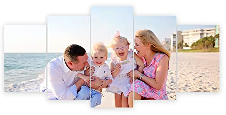 CCWACPP Benutzerdefinierte 5 teilige Leinwand Wandbilder mit Ihren Fotos Erstellen Sie personalisierte Bilder auf Leinwand 125x60 cm