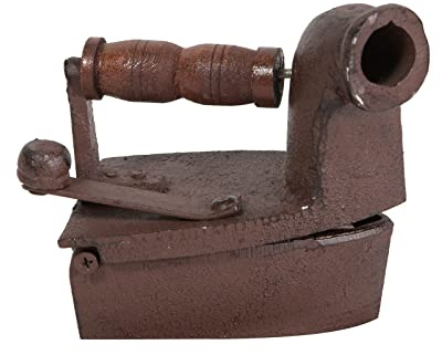 Biscottini Fer électrique à charbon 11x10x6,5 cm | Fer à repasser Vintage | Fer électrique en fonte | Objets Vintage | Bibelots Vintage