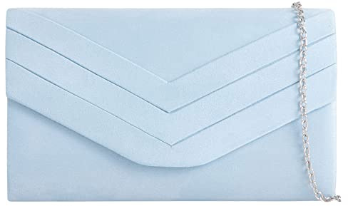 fi9 Damen Stilvolle Wildleder Umschlag Stil Braut Hochzeit Abend Clutch Party Handtasche, medium