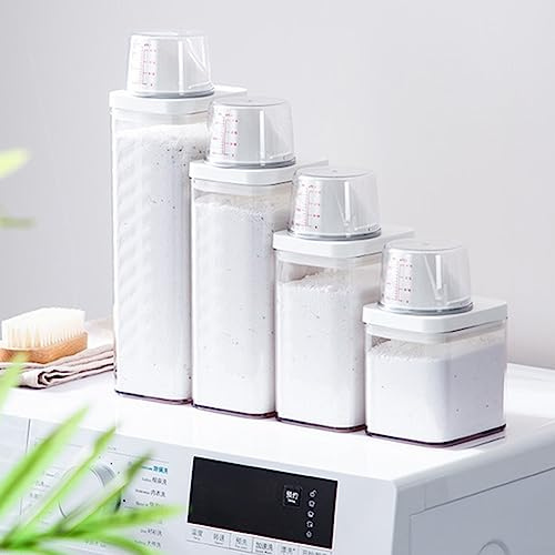 Contenitore per detersivo in polvere, in plastica, per detersivo e detersivo in polvere, con misurino, accessori per lavanderia