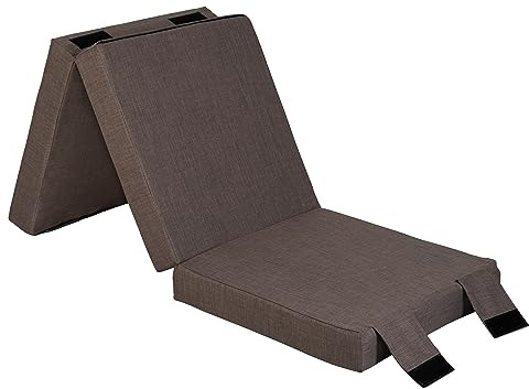 Loft 25 Colchón Plegable Individual portátil | Asas de Transporte | Tapizado con Efecto Lino | para Invitados y estancias | Se pliega para Guardar (Pizarra)