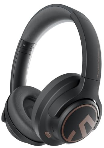 SoundPEATS Space Auriculares Inalámbricos Bluetooth5.3 Diadema Plegables Cancelación de Ruido Activa con Híbridos Reducción de Ruido de Llamada ENC Altavoz Dinámico de 40mm Multipunto 123H