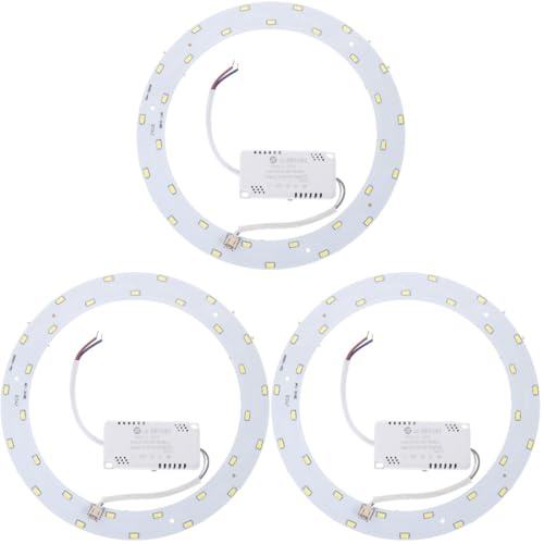 UKCOCO 3 pezzi 5730 lampada da soffitto con piastra luminosa ad anello, colore bianco