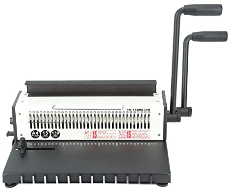 Bindemaschine, 3:1 Teilung, Spiralbinder, 34 Löcher, 2 Spulen, Stanzmaschine für A4, A5, Letter-Format, Runde Löcher, Bindemaschine 3:1 (Rundes Loch)
