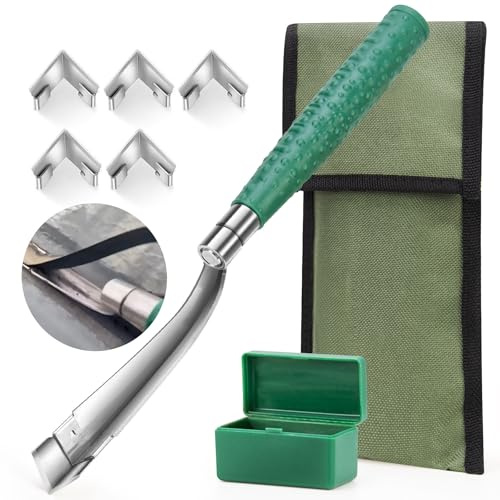 Xeerrfan Caulk Remover Tool, Detachable Caulk Removal Tool Big Size with 5 Replacement Stainless Steelhead, Glass Glue Angle Caulking Remover Scraper for Bathroom, Shower,Kitchen, Floor, Window
