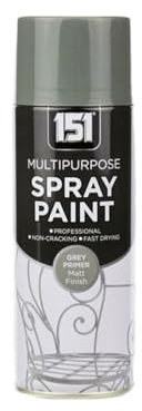 PNJB Grey Primer Matt All Purpose Spray, Aerosol Spray, Quick Drying & Long Lasting, Ideal for Wood Metal Plastic Ceramics, Fast-Drying,400ML, (1PCS)