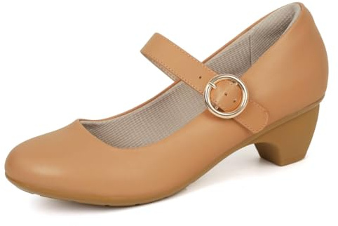 Ortho+rest dam Mary Janes pumps skor klänning skor, Beige, 36 EU