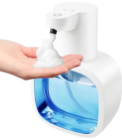 Gotofine Automatic Foaming Soap Dispenser with 500ml/17oz Capacity, Touchless Soap Dispenser with 4 Level Adjustable, Rechargeable, Wall-Mounted, Waterproof for Kitchen, Bathroom, Hotel, Restaurant