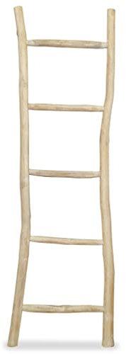 Home & Garden - Handtuchleiter mit 5 Sprossen Teak 45x150 cm Natur Möbel Wahl
