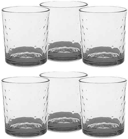 Bicchieri Eleganti per Stile e Raffinatezza in Vetro 26 cl Set di 6 fondo grigio fume' in casa per Ogni Tavola e Occasione bar hotel ristorante