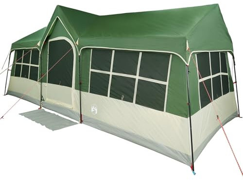vidaXL Tentes avec Toit avec évent Vert 622 x 295 x 238 cm Polyester, Tente de Camping Pliable, abri Portable pour Jardin et terrasse, idéal pour Les Sorties en Famille.
