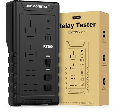 Car Relas Tester, 12V-24V Automotive Relay Tester, 4 Pin/5Pin Relas Testser, Circuit System Diagnostic Repair Tool For Auto Motorcycle Marine And Campers