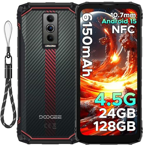 DOOGEE Blade10 Energy Movil Resistente Android 15, 24GB RAM+128GB ROM (TF 2TB), 6,56 HD+90Hz Teléfono Móvil irrompible 4.5G 6150mAh Batería, Octa Core, 16MP, Widevine L1/IP68IP69K/GPS/Face ID/NFC