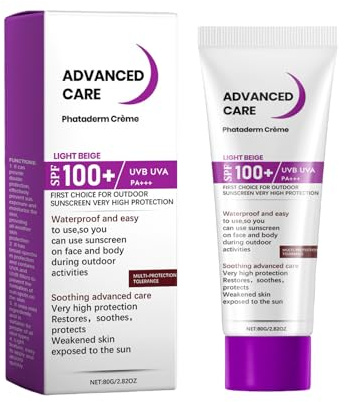 SPF À Facteur Élevé 100 Écran Solaire | Crème Solaire Étanche | Hydratant Pour Visage UVB/UVA High Protection | Empêcher Les Coups De Soleil Et La Peau Apaisante | Non Collant