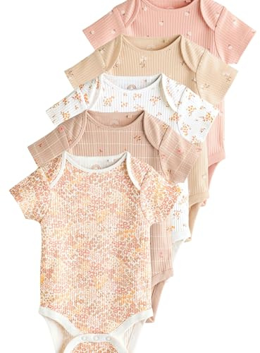 NEXT Bodys manches courtes bébé 100% coton, lot de 5 Apricot Ditsy 1 Mois