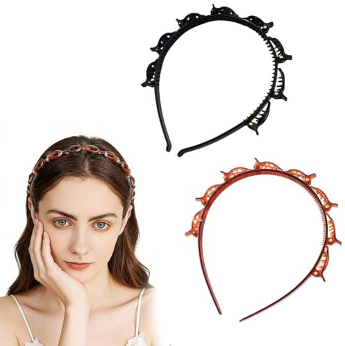 2 Stück Haarreif mit Klammern,Haarreifen mit Klammern,Clip Butterfly Headband,Clips Hair Damen Headbands,Haarband Women Zähnen Stirnbänder flammen Teeth,Haarbänder Haarnadel Fashion Haarspangen