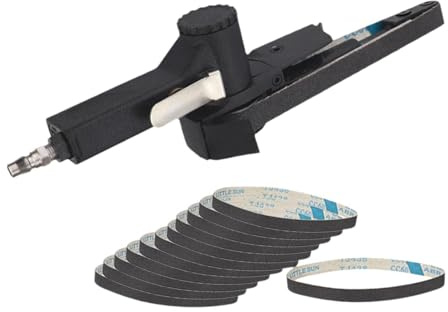 KiBcsLic Lijadora de Banda Neumática con 12 Bandas, Herramienta para Acabado de Metales Y Desbarbado, 20 X 520 Mm