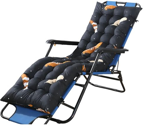 Surwin Cojín Tumbona Jardin Exterior, Cojines para Sillas de Jardin, Colchóneta para Tumbonas Sillas y Hamacas, Mecedora Exterior, para Terraza, Balcón, Playa (Plumas,53x178cm)