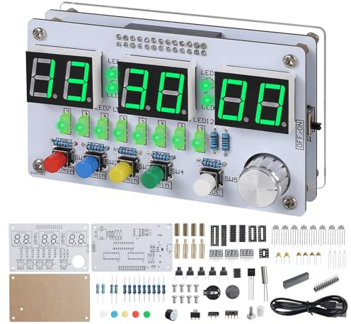 PEMENOL LED Uhr Lötbausatz DIY Timer, Countdown, Wecker mit Datums & Wochentagsanzeige, Elektronik Lernset zum Löten für Schule, Anfänger & Geschenk (Weiß)