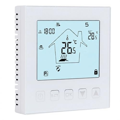 Termostato Cronotermostato WiFi da Parete in ABS 86×86×16 mm, Controllo Intelligente del Riscaldamento con Sicurezza Antigelo e Blocco Bambini, Ideale per Casa e Impianti Elettrici AC230V 50/60HZ