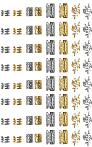 DUZEPA 80 pezzi di accessori per capelli per trecce, fermagli per dreadlock, fermagli a spirale, accessori per capelli per dreadlock per uomo