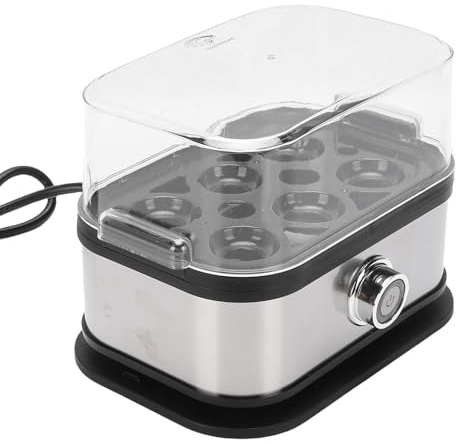 Asixxsix Cuociuova Elettrico In Acciaio Inossidabile, Cuociuova Elettrico Rapido Da 200 W Per Omelette Di Uova Strapazzate In Camicia Sode Medie Dure, Con Spegnimento Automatico (Spina europea)
