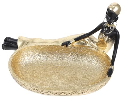 Homoyoyo Bandeja para Joyas Estilo Africano Vintage Organizador de Anillos y Baratijas Plato Decorativo para Oficina y Hogar Soporte Práctico para Llaves y Accesorios 1 Pieza
