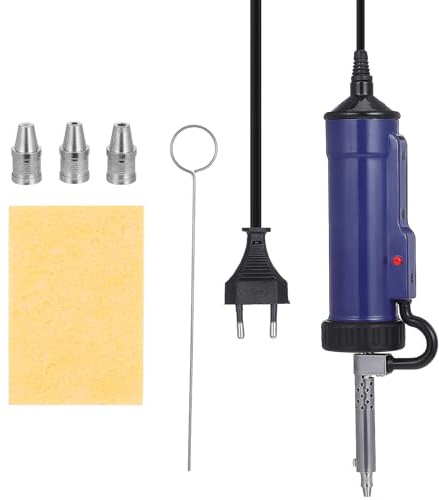 Alipis Bomba Desoldadora Eléctrica Portátil con 3 Boquillas, Carcasa de Acero Inoxidable, Succión Potente para Soldadura y Desoldadura de Estaño, Herramienta para Reparación Pcb, Uso