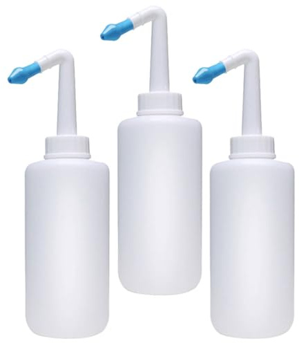 NULYLU 3pcs Irrigation Nose Cleaner Wash Bottle Portable Lightweight Plastic Nasal Rinse Tool for Household Use