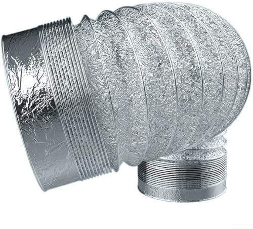 2m Long Exhaust Hose with High Heat Resistance for Tumble Dryer Air Conditioning Units Range Hoods and Planting Tents