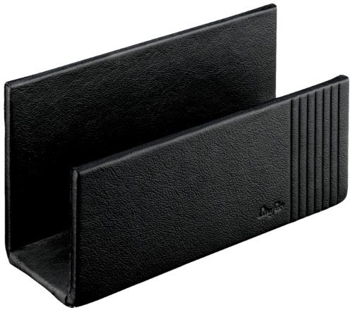 Läufer 33096 La Linea Briefständer, naturgenarbtes Rindsleder, schwarz, Handgefertigt aus Echtleder in Deutschland, Dokumentenhalter aus Leder