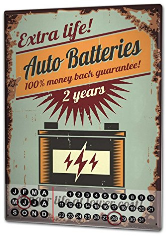 Wandkalender 2019 Jahreskalender Dauerkalender 2020 Kalender 2021 Terminplaner Fotokalender Garage Auto Batterien Metall Magnet Tankstelle