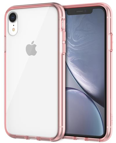 JETech Hülle für iPhone XR, Anti-Vergilbung, Roségold | Stoßschutz, Kratzfeste Harte PC-Rückseite, Robuster Transparenter TPU-Rahmen