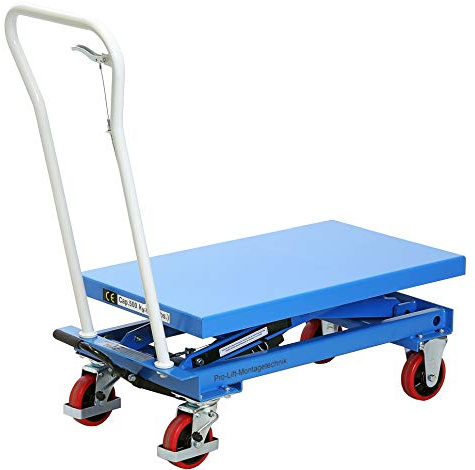 Pro-Lift-Montagetechnik Hubtisch-Wagen 500 kg Hebebühne 865 mm Hubhöhe fahrbarer Scherenwagenheber mobiler Plattformwagen